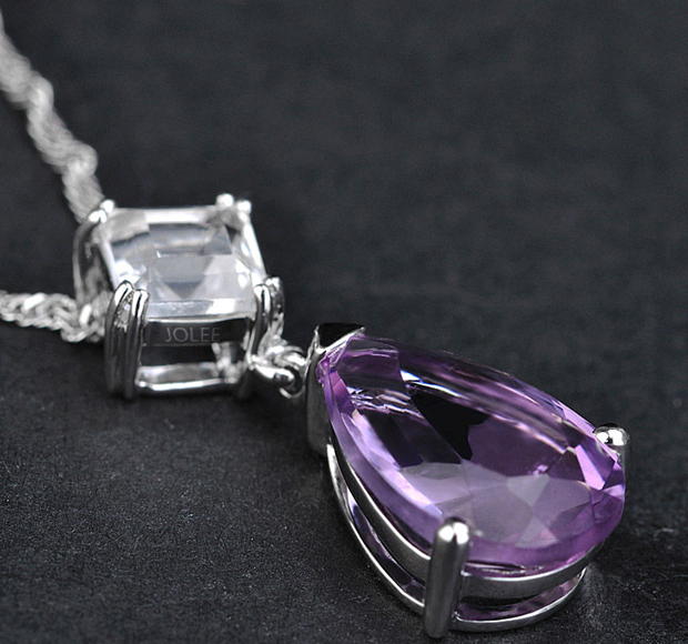纯天然紫水晶项鍊