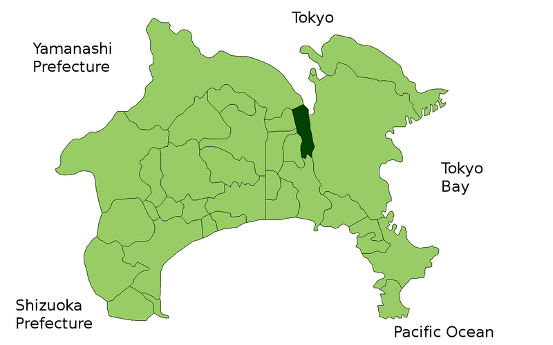 大和市在日本神奈川县的位置